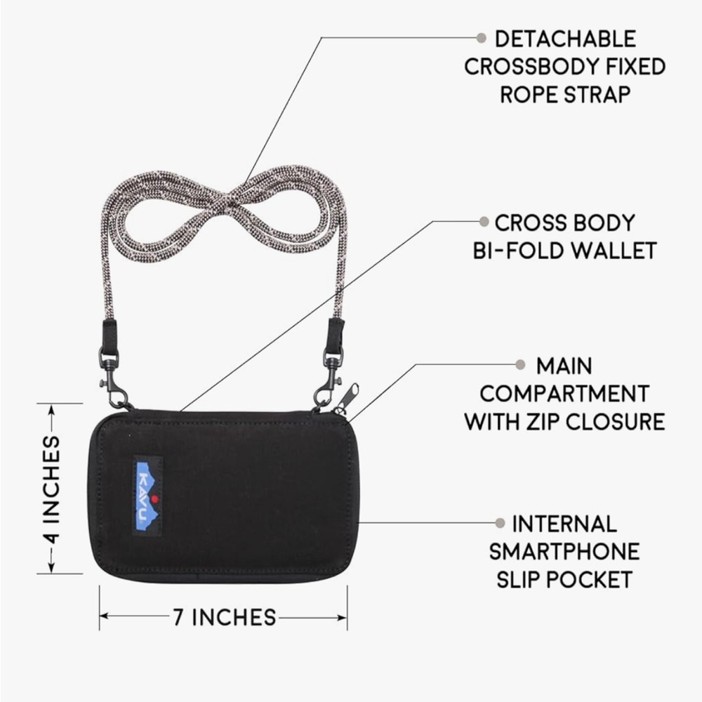 KAVU Go Time Bi-Fold Crossbody Wallet